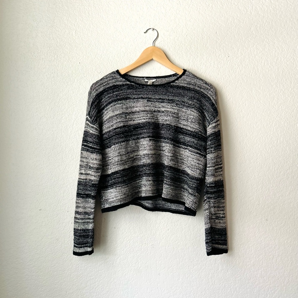 Eileen Fisher Organic Linen and Wool Blend Cropped Crewneck Sweater Size Medium